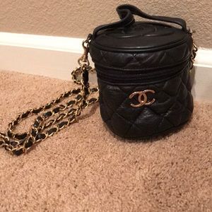 Black Chanel handbag.
